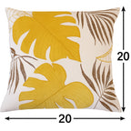 Autumn Vibes Leaf Accent Pillow with Soft Texture - Green, Dark Gray, Light Blue, Yellow, Orange
