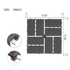 Plastic Interlocking Deck Tiles with Waterproof Drainage - Dark Gray or Brown