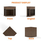 Corner Dog Crate with Fluted Drawer - White or Dark Brown