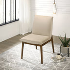 Monza Contemporary Dining Chair Set with Solid Wood Frame - Beige or Dark Green
