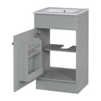 Bathroom Vanity with Sink and Adjustable Shelf - Multiple Colors