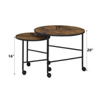 Oblis Vintage Nesting Tables with Metal Tripod Legs – Set of 2