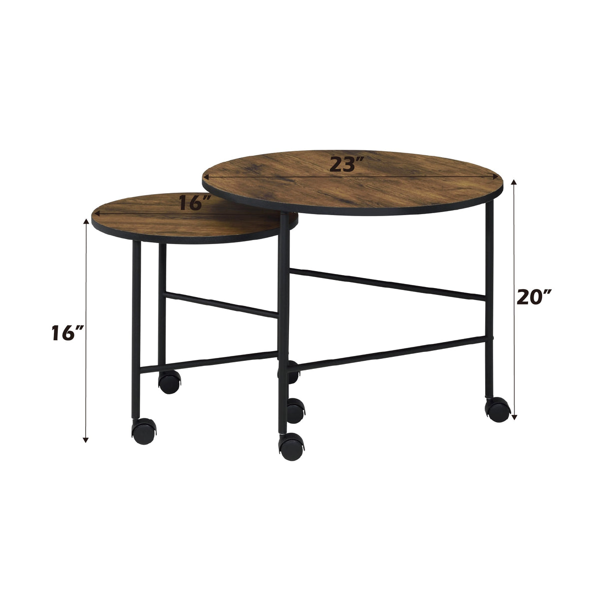 Oblis Vintage Nesting Tables with Metal Tripod Legs – Set of 2