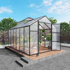 Gain Height Windproof Greenhouse with Heavy-Duty Frame - Black