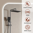 Wall Mounted LED Lighting Mirror with 3-Color Dimmable Light - Silver
