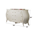 Edalene White Dresser with Six Drawers - White