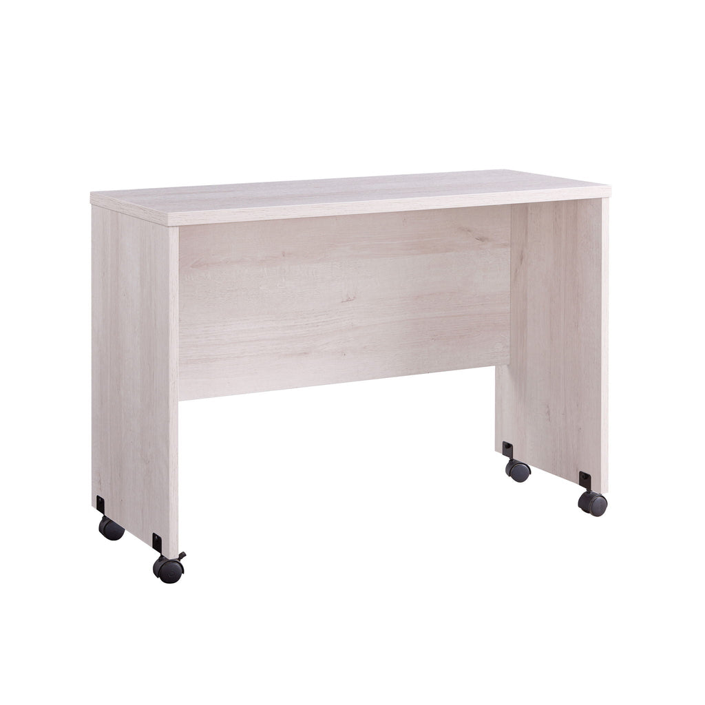 Wood Printer Mobile Stand Computer Desk with Locking Wheels - Dark Brown, Dark Gray, White