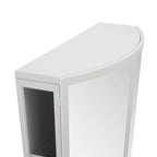 Arched Glass Double Door Wardrobe with Shatterproof Mirror - Black or White