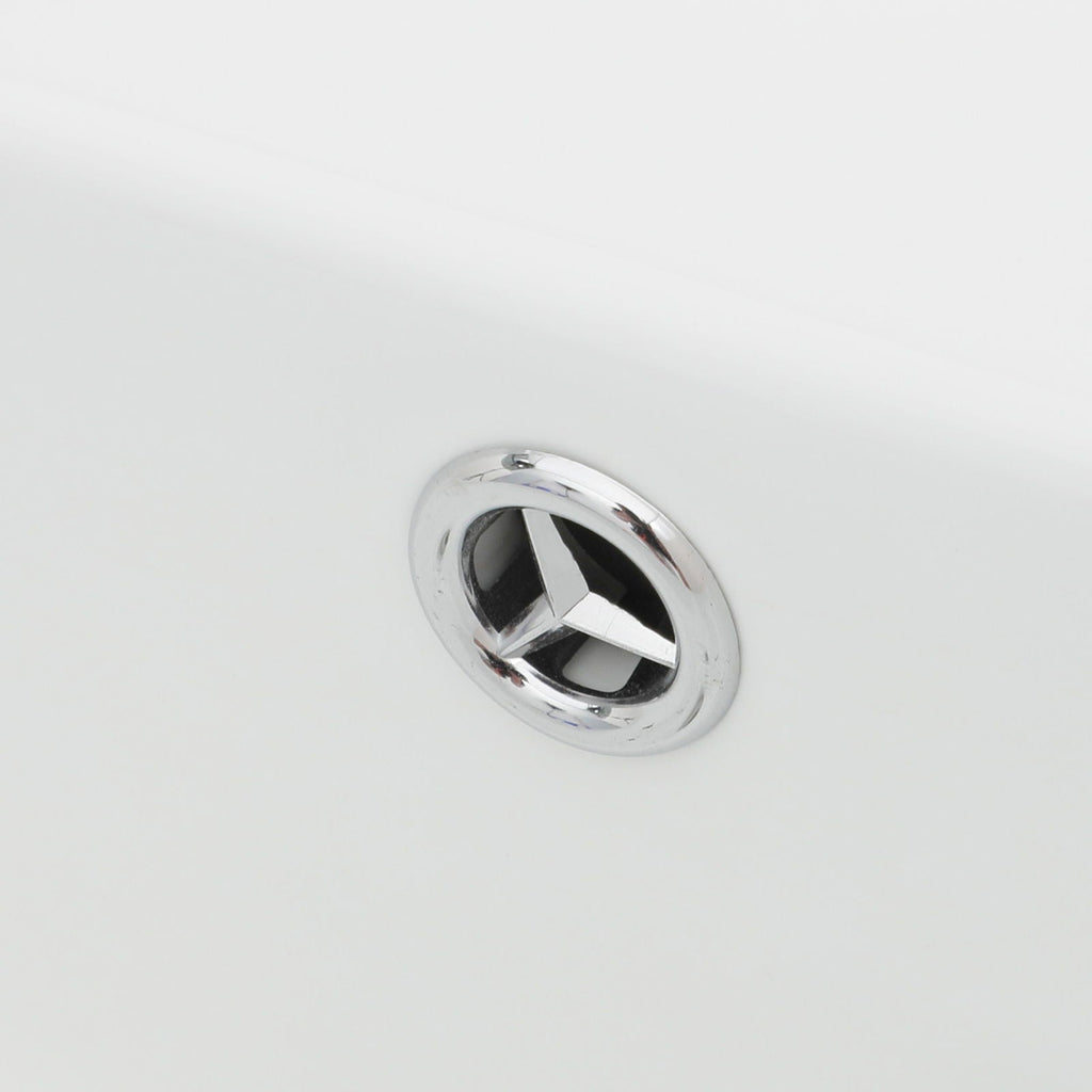 Wall Mounted Bathroom Sink with Towel Bar & Overflow - White / Black