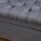 Gray Fabric Storage Ottoman Bench with Hidden Storage - Juliana