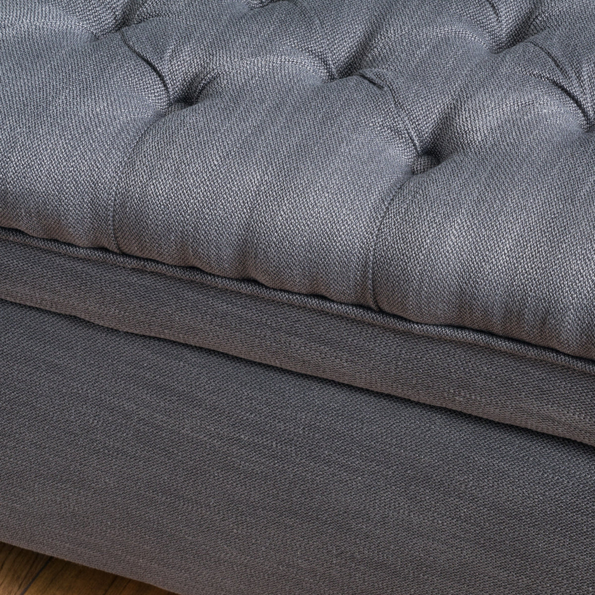 Gray Fabric Storage Ottoman Bench with Hidden Storage - Juliana