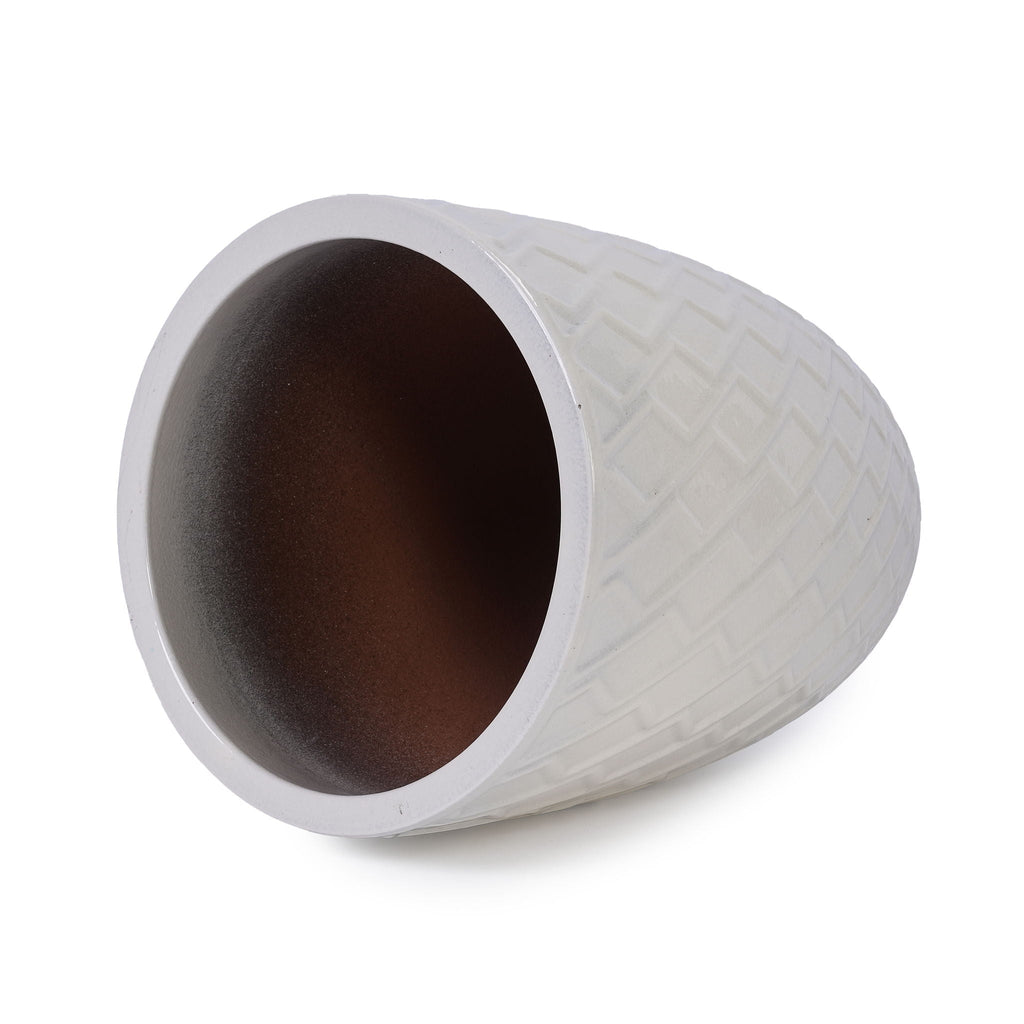 Ceramic Planter with Drainage Hole - White or Light Blue