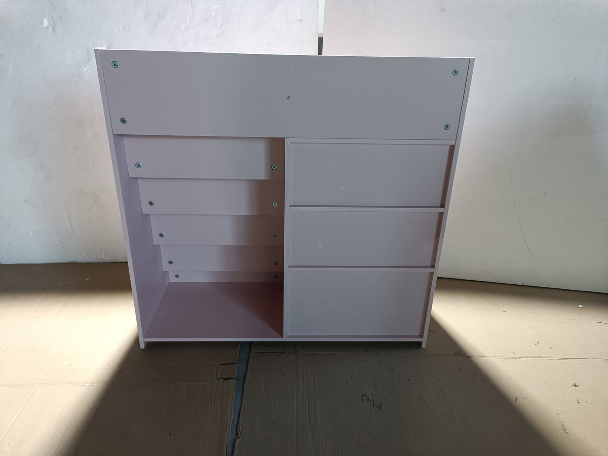 Kids Bookshelf and Toy Storage Organizer with 4 Tiers - Pink