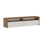 Modern 70" TV Stand with Full Extension Drawers - White or Light Brown