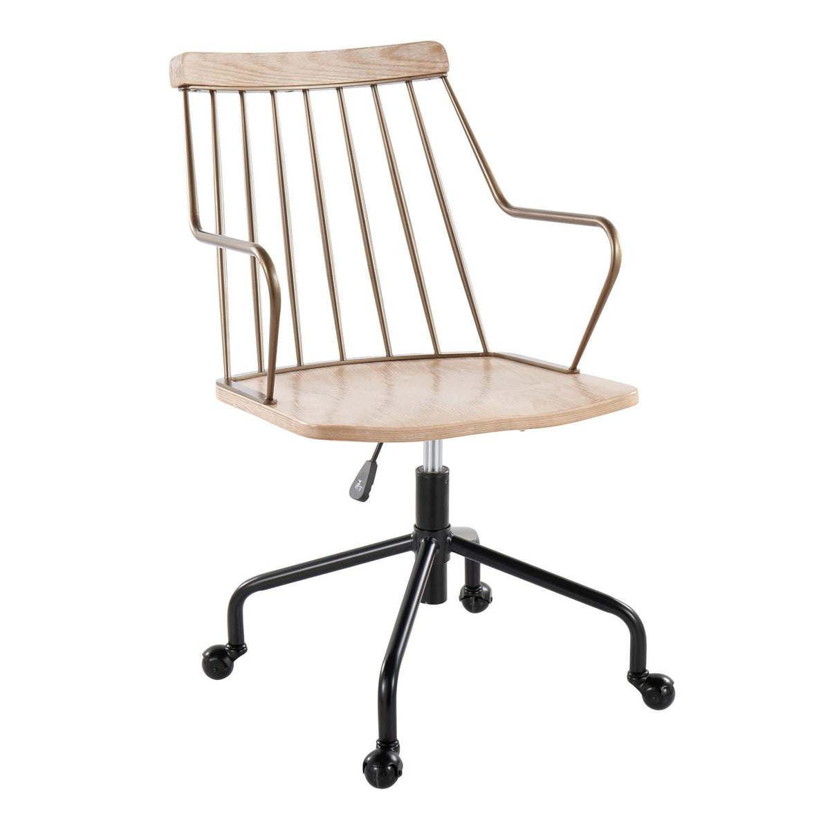 Farmhouse Adjustable Office Chair with Swivel - Beige