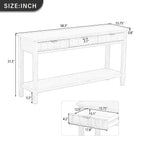 Fir Veneer Entryway Table with Honeycomb-Patterned Drawers - Natural