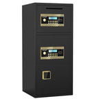 Large Double Door Digital Security Safe with Fireproof and Waterproof Bag - Black