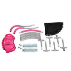 Compact Kids Trampoline With Handle – Adjustable Metal Frame - Light Blue or Pink