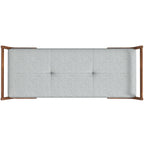 Gray Upholstered Bench with Biscuit Tufting - 51.2" Wide