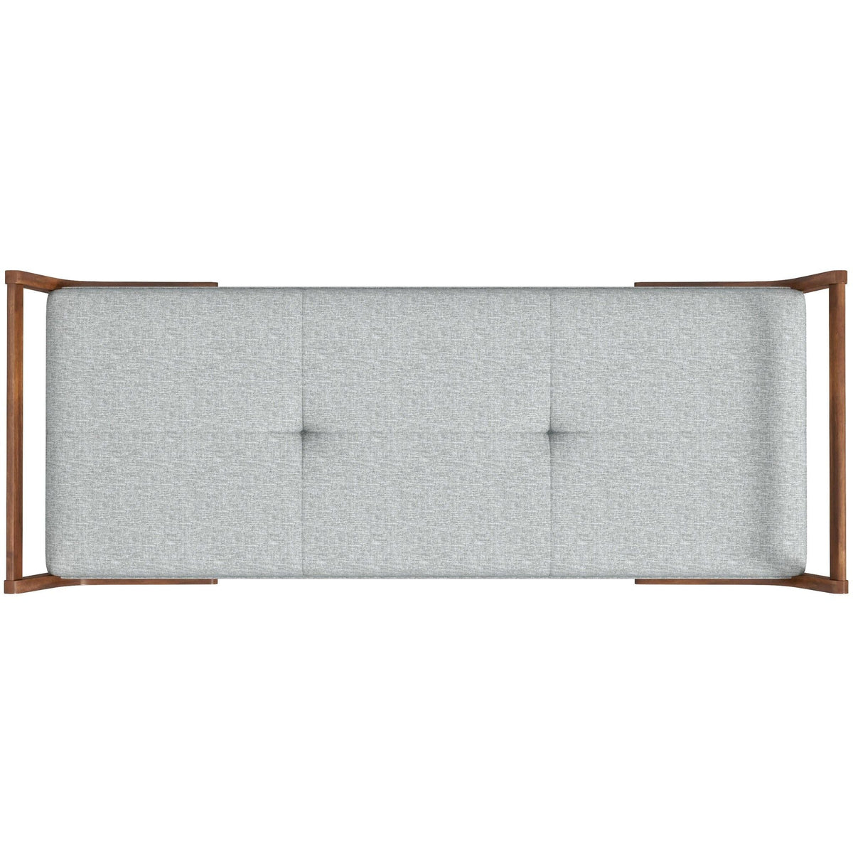 Gray Upholstered Bench with Biscuit Tufting - 51.2" Wide