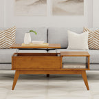 Lift Top Coffee Table with Hidden Storage - Teak