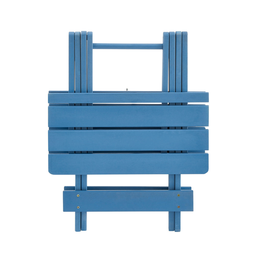 Folding Square Table for Backyard with Space-Saving Design - Blue