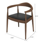 Mid-Century Modern Dining Chair with Armrests - Dark Gray or Dark Brown