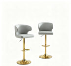 Modern Rotating Adjustable Bar Chair Set with 360° Swivel - Grey
