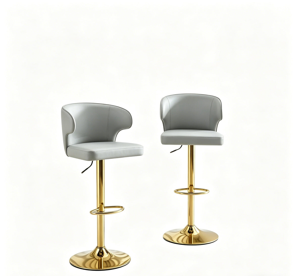 Modern Rotating Adjustable Bar Chair Set with 360° Swivel - Grey