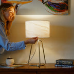 White Desk Lamp with Metal Base - Optima