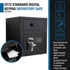 Durable Keypad Depository Safe with Dual PIN Access - Black