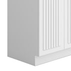 Laundry Cabinet with Stainless Steel Sink and Faucet - White