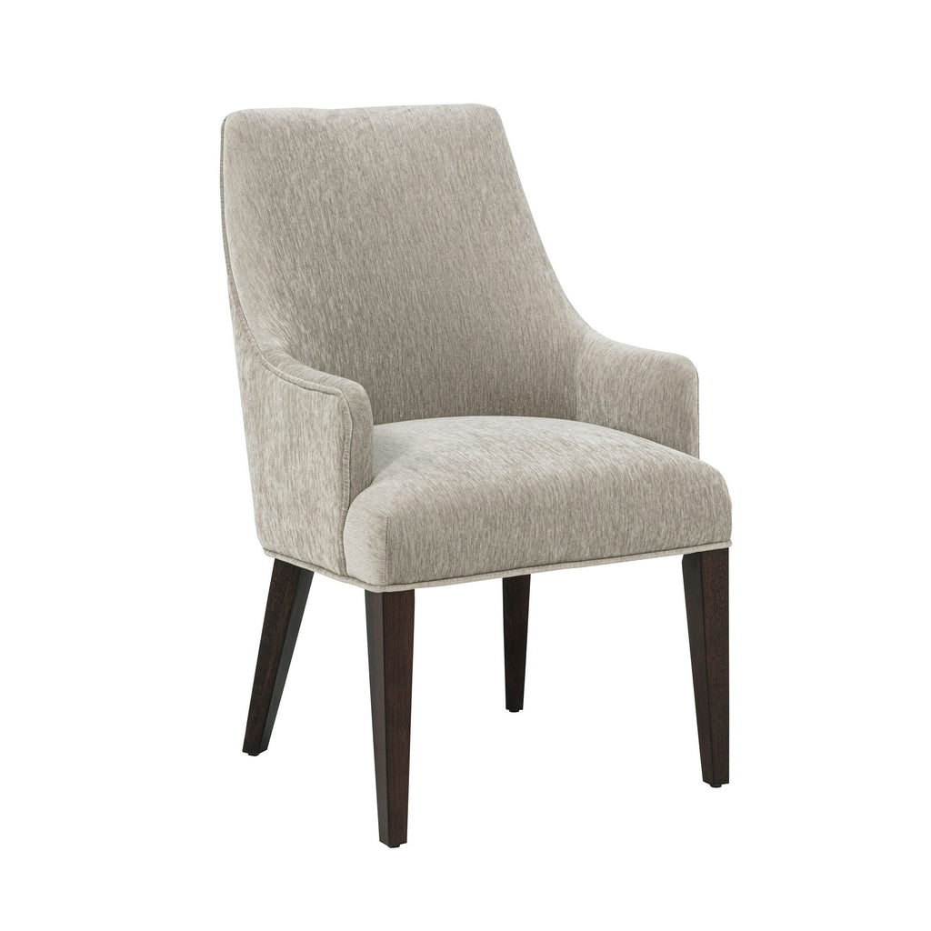 Upholstered Armchair with Ergonomic Backrest - Beige or Dark Gray
