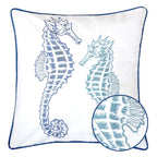 Seahorses Pillow Cover with Matching Back – 20x20 Inch Accent Pillow