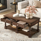 VIBE HAUS Farmhouse Wooden Coffee Table