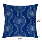 Holiday Throw Pillow with Snowflake Embroidery - 20x20 Inch