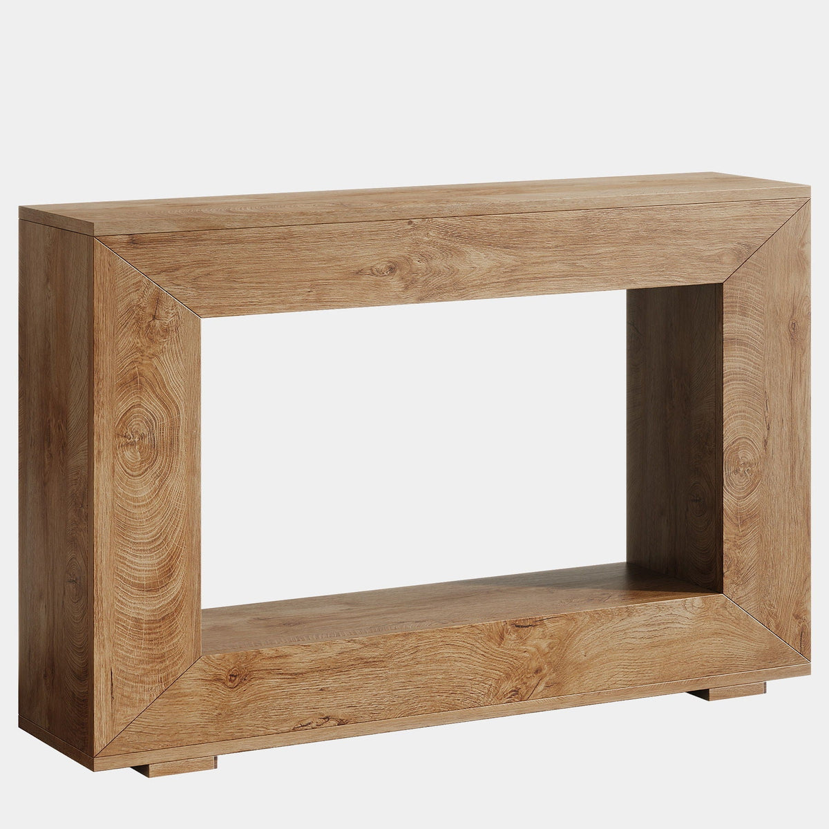 Narrow Entryway Storage Console Table with Open Shelf - Black, Dark Gray, Light Brown