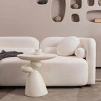 Luxury Modern Couch, 3 Seater Sofa with Throw Pillows - White