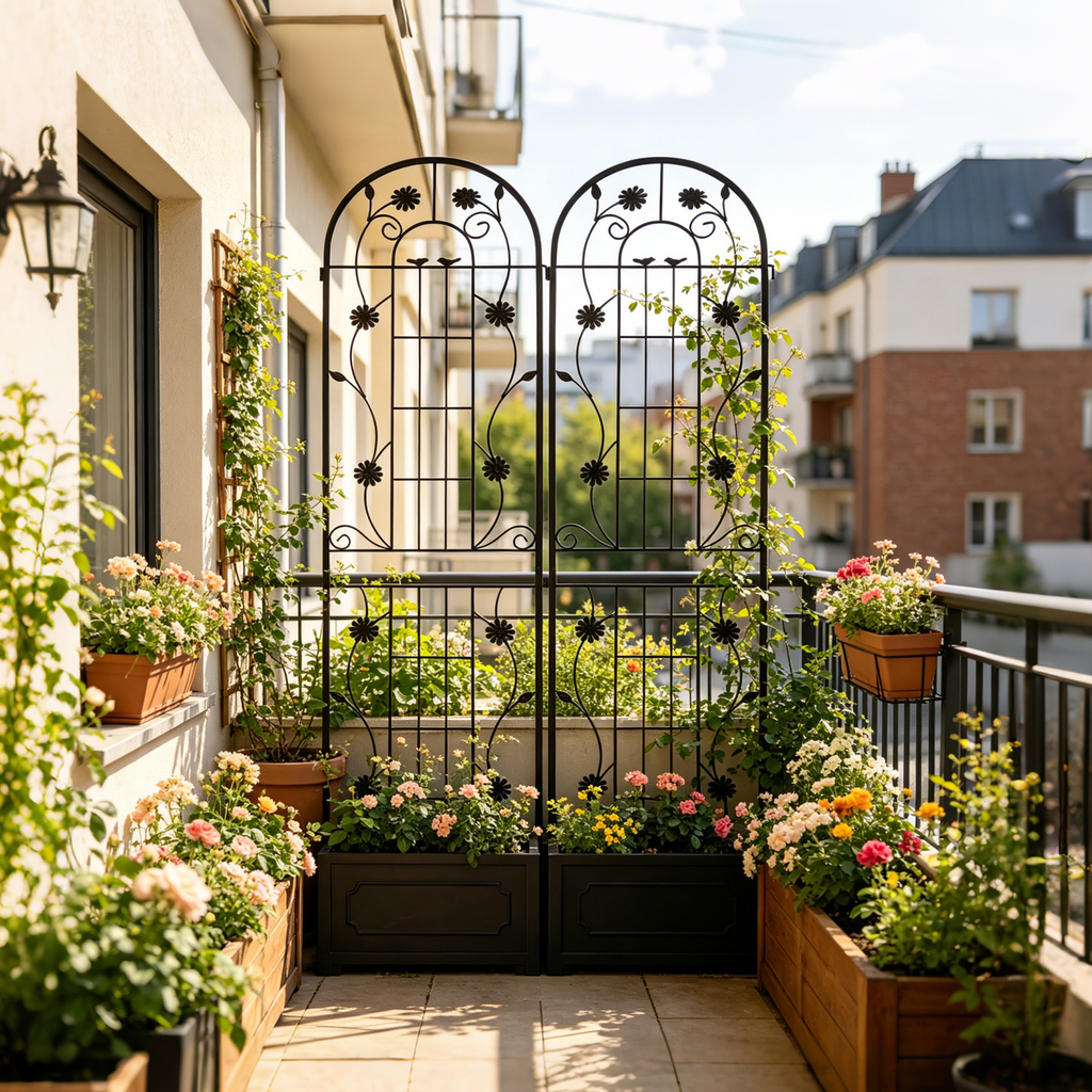 Metal Garden Trellis 2 Pack with Rustproof Finish – Black or Brown