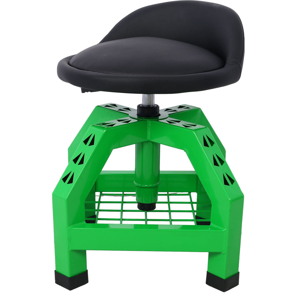Pneumatic 360 Degree Swivel Creeper Stool with Adjustable Height - Red, Yellow, Green, Dark Gray