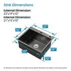 Stainless Steel Kitchen Sink with Single Bowl Undermount - Satin Finish