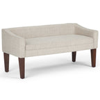 Platinum Upholstered Bench with Solid Wood Frame - Parris