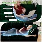 Slipcovered L Shape Sectional Long Sofa Couch