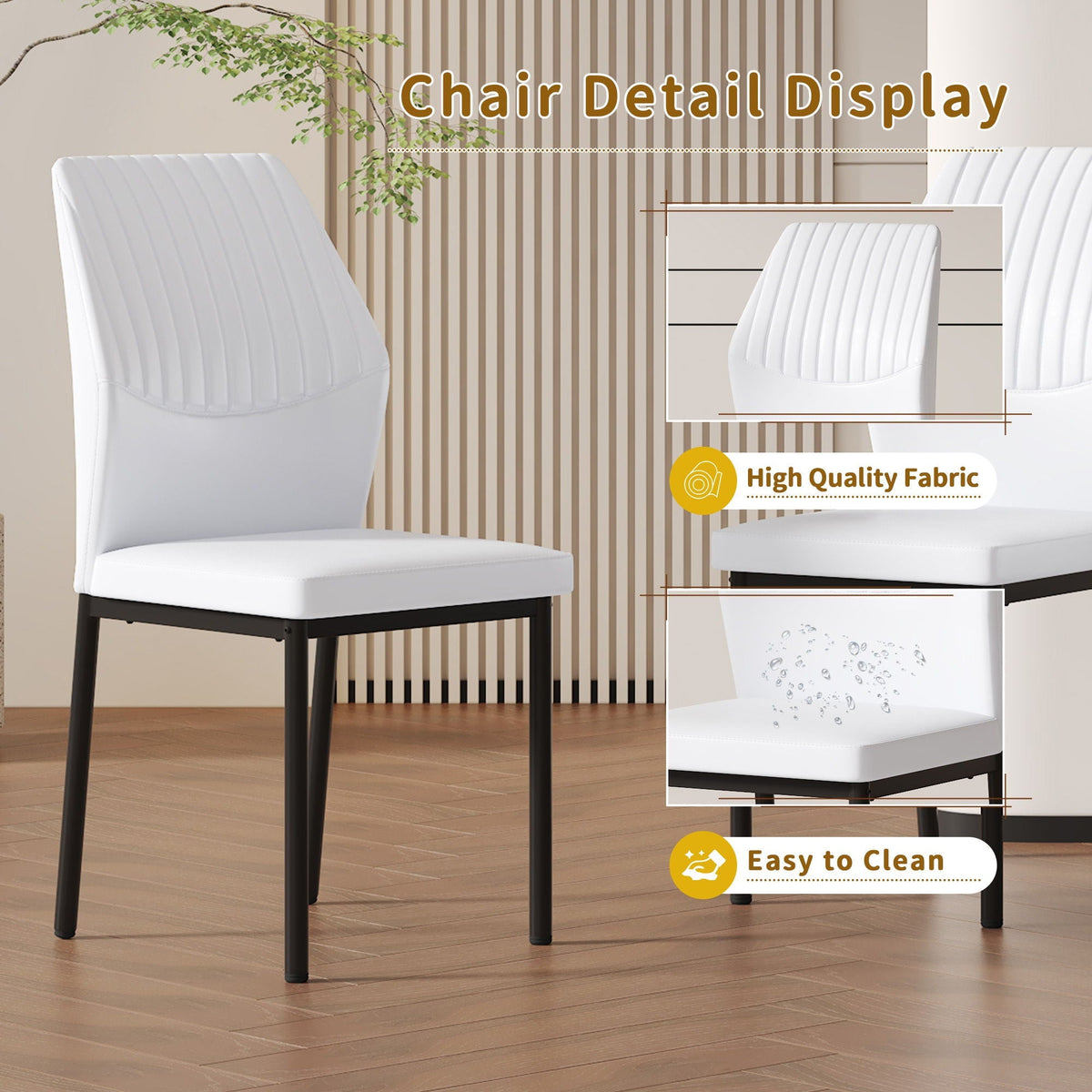 Ergonomic Simple Chair With Metal Leg