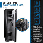 Biometric Rifle Safe with Fingerprint Access – Black