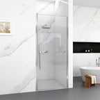 34"W x 72"H Frameless Circular Pivot Shower Door with Tempered Glass - Chrome