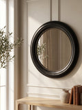 Round Wall Mirror with Black Frame - 20.5 Inch