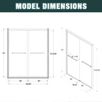 Aluminum Frame Double Sliding Shower Door with Clear Tempered Glass - Chrome