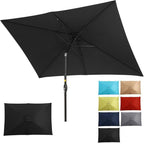 Rectangular Patio Umbrella with Crank Tilt - UV-Resistant Canopy