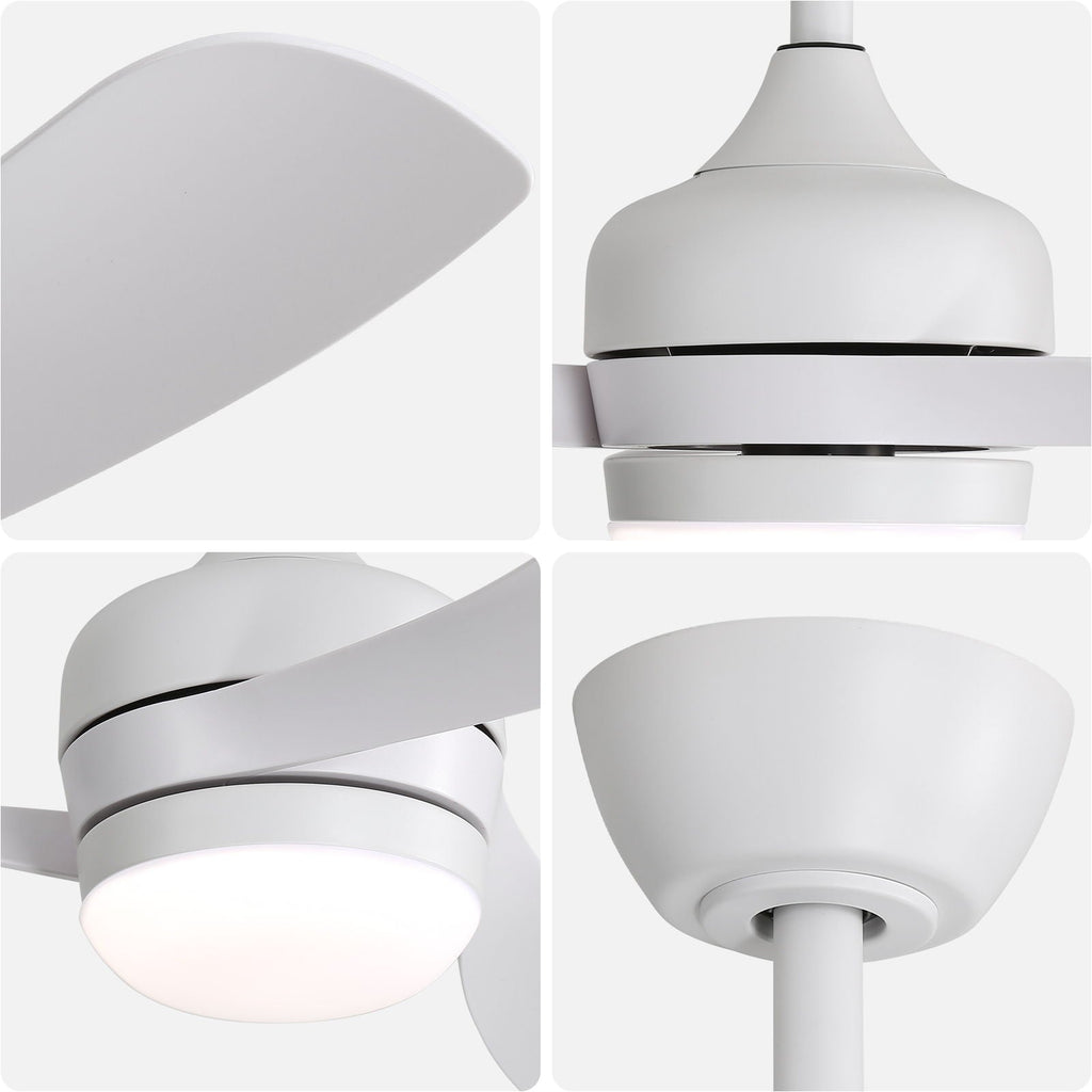 Ceiling Fan with Reversible DC Motor and Remote Control - White or Dark Brown